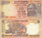 India 10 Rupees (2007) - Gandhi/Tiger/p95b UNC