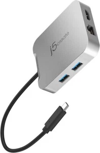 j5create USB C Hub [Works with Chromebook Certified] - 4K 60Hz HDMI, 100W PD, 2 - Afbeelding 1 van 13