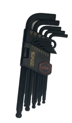 Tools New Lexivon 12 Hex Wrenches Ball Ends Metric From 1.27mm To 10mm With Case - Image 1 of 4
