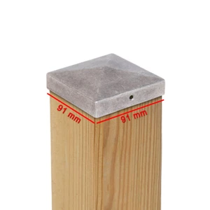 ZAUNKAPPE PYRAMIDE ECKIG QUADRATISCH ALUMINIUM 91 x 91MM PFOSTENKAPPE ALU METALL - Bild 1 von 4