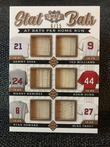 2022 Leaf Lumber Ted Williams Sammy Sosa Mike Trout Ramirez Dunn Howard Stat /15