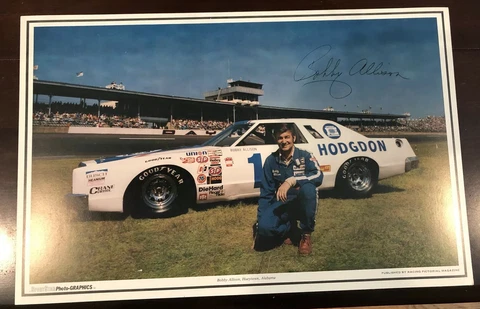 1980’s SportStar Photo Graphics NASCAR Bobby Allison Hodgdon 11” X 17”  Poster Cover