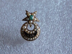 Antique 14K Gold Alpha Delta Phi Fraternity Pin Badge w/Gems Large - Picture 1 of 7