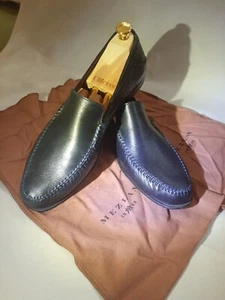  Mezlan Luxurrous Calfskin Dress Slip On Loafers Dark Blue Size 10.5 - Picture 1 of 9