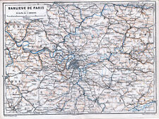 Banlieue de Paris 1914 pt. carte orig. Provins Soissons Chartres Mantes Senlis 