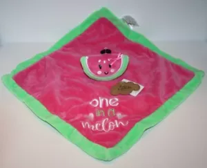 One In a Melon Watermelon Baby Security Blanket Pink Plush Toy 13" AD Sutton NEW - Picture 1 of 11