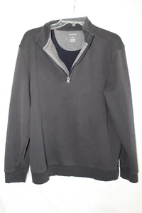 Van Heusen Men's Jacket Sweatshirt Black 1/4 Zip Size Large - Picture 1 of 4