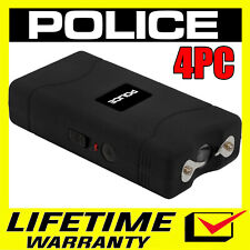 POLICE Stun Gun Mini 800 BLACK 380 BV Rechargeable LED Flashlight - 4 PACK
