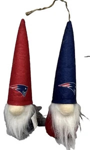 New England Patriots 2 Pack Plush Gnome Ornament Set The Memory Club 7" NEW - Picture 1 of 8