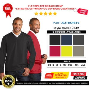 Port Authority J342 Men's Long Sleeve Zephyr V Neck Stylish Pullover Jacket - Picture 1 of 9