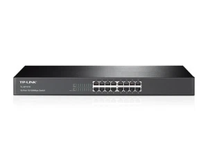 TP-LINK 16-Port 10/100Mbps Unmanaged Rackmount Network Switch, Steel Case - (TL- - Afbeelding 1 van 5