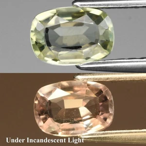 💎 0.62ct 6.2x4.3mm VS Cushion Natural Color Change Diaspore - Turkey Gemstone - Picture 1 of 6