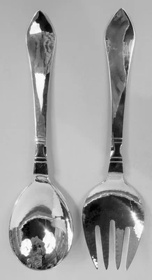 Tenedor de cuchara para servir ensalada antigua continental Georg Jensen plata de ley danesa Foto 1 de 4