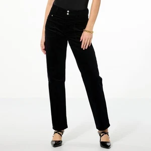 Pantaloni cargo in velluto a coste TWRHLL by Christie Brinkley neri 6 nuovi - Foto 1 di 1