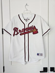 Gary Sheffield Atlanta Braves Baseball Jersey Vintage Russell Large #11 Button - Picture 1 of 11