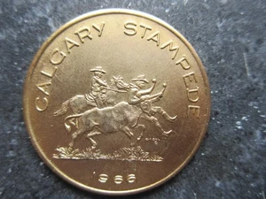 1966 Kanada Calgary Stampede Messing Dollar - Bild 1 von 2