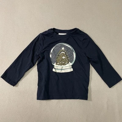 Tommy Bahama Bebé Niños Azul Marino Manga Larga Camiseta 18M Árbol de Navidad Globo de Nieve Foto 1 de 4