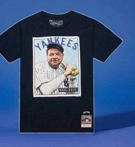 Herren Mitchell & Ness Babe Ruth Marine NY Yankees Cooperstown Kollektion Medium Neu mit Etikett - Bild 1 von 6