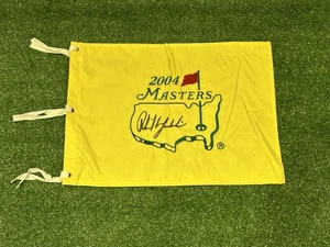 Official Masters Golf Pin Flag 2004 Signed By Winner Phil Mickelson New - Picture 1 of 3