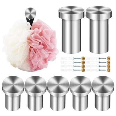  8 Pcs Bathroom Hooks Towel Hooks Loofah Holder Clothing Hooks Stainless Steel - Image 1 of 4