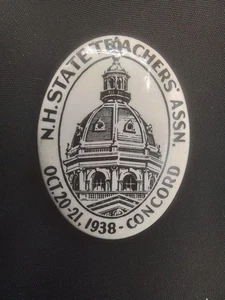 ANTIQUE NEW HAMPSHIRE NH TEACHERS ASSOCIATION HAT LAPEL PIN BUTTON VINTAGE 1938 - Picture 1 of 5