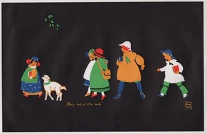 Vintage Set of 4 Jenny Oliver Dick A4 1950’s Nursery Rhyme Prints New Old Stock - Picture 1 of 4