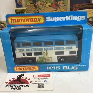 1983 MATCHBOX SUPER KINGS K 15 BLE PARISH CHURCH DOUBLW DECKER BUS 1/32 ENGLAND - Picture 1 of 5