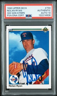 Tarjeta autógrafa auténtica de Nolan Ryan PSA/DNA GEMA MT 10, Texas Rangers como nueva Foto 1 de 2