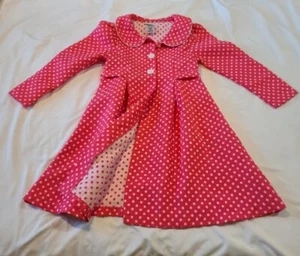 Bonnie Jean Girls SZ 6X Spring Easter Light Weight Coat Pink White Polka Dot - Picture 1 of 10