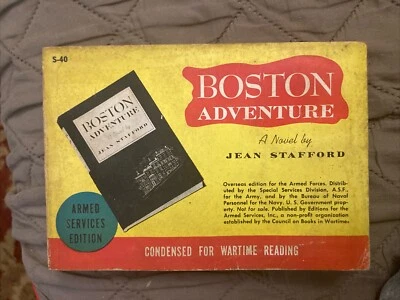 WW2 Vintage Pb,  Boston Adventure, Stafford, Armed Service Ed S-40, 1944, VG - Imagem 1 de 4