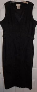Vintage Worthington women's 16 XL charcoal gray pinstripe wool shirt dress - Picture 1 of 4