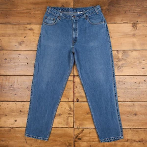Vintage Levis 545 Jeans 38 x 32 USA Made 90s Dark Wash Straight Blue Brown Tab - Bild 1 von 8