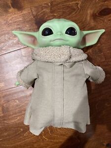 Stars Wars Mandalorian Baby Yoda Grogu Plush Doll The Child 11”Hard Plastic Head