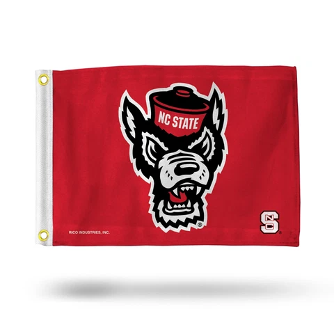 NC State Wolfpack 12" x 18" Boat Flag Golf Cart Flag - Mr. Wuf Cover