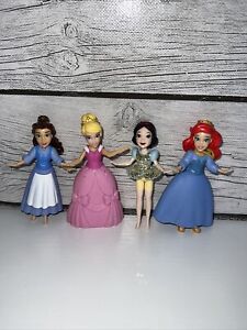 4 Disney Princess Figures Hasbro 3.5 “ Belle, Snow White, Ariel and Cinderella