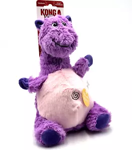 KONG Belly Knots Hippo Md/Lg Purple Internal Rope Ball Squeaky Plush Dog Toy 9" - Picture 1 of 14