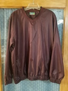 PRO TOUR Men's Cool Play Golf Pullover Windbreaker Jacket Size L burgundy EUC - Picture 1 of 7