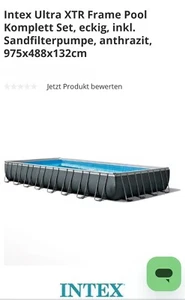 Intex 26378 Ultra XTR Frame Aufstellpool luxuriöser Gartenpool Aussenpool - Grau - Bild 1 von 5
