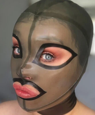 LITTLE RUBBER CHERRY Latex Gummi Rubber Hood/mask pick size and mask colour lip and eye trim