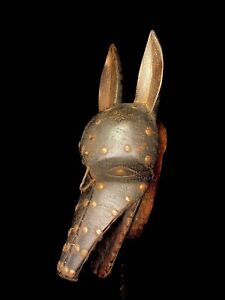 Masque tribal africain sculpté à la main masque Baoule Ndoma art africain-6408