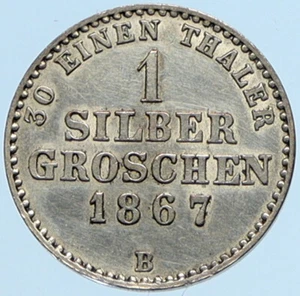 1867B German States WALDECK Friedrich Heinrich Silver Silbergroschen Coin i97564 - Picture 1 of 3