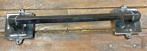 Vintage Black Enamel Cast Iron Towel Bar Cover