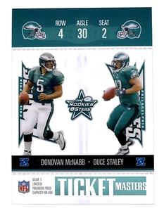 2003 Rookies & Stars Ticket Masters Donovan McNabb Duce Staley /1325 Eagles - Picture 1 of 2