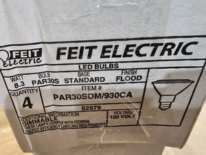 (4) Feit PAR30SDM/930CA 8.3 Watt PAR30S LED 750 Lumen Dimmable Spotlight E26 - Picture 1 of 3