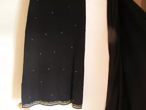 M and S Autograph Size 12 Black Beaded Embrodiered Stretch Skirt New WithoutTags - Picture 1 of 9