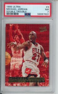 Michael Jordan Double Trouble 1995-96 Fleer Ultra #3 HOF PSA 7 NM Chicago Bulls