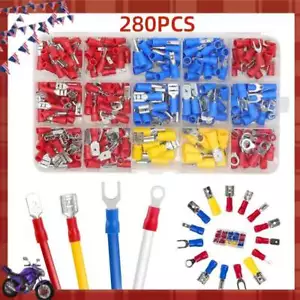 280PCS Assorted Insulated Electrical Wire Terminal Crimp Connector Spade Set Kit - Picture 1 of 12