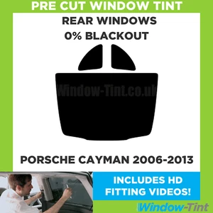 For Porsche Cayman 2006-2013 Pre Cut Window Tint Rear 0% Blackout Film - Picture 1 of 10