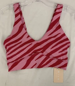 Neu mit Etikett Wilo The Label Damen-Sport-BH zweifarbig rosa Zebra Tiermotiv Small - Bild 1 von 7