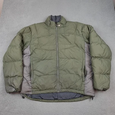 REI Down Puffer Jacket Mens XL Green Gray Goose Down Zip Front Insulated Winter - Image 1 of 4